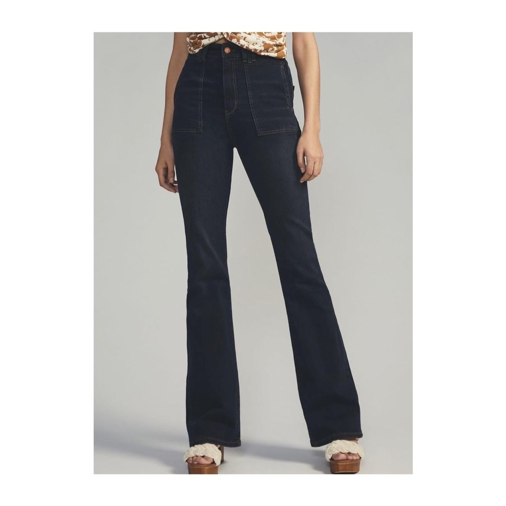 Pilcro the high rise flare denim dark jeans